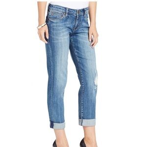 Distressed medium wash Kit from the Kloth Catherine Boyfriend jeans